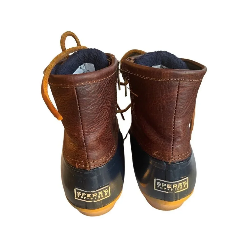 Sperry’s Women's Saltwater Duck Boot • Tan/Navy • Size 5